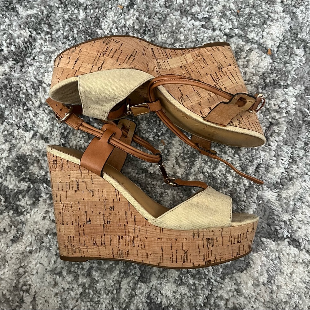 Coach wedge sandals size 7.5